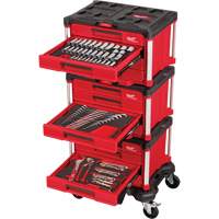 Ensemble maître de 366 outils &agrave; main pour m&eacute;caniciens avec tiroirs PACKOUT et diable, 16-3/10" x 22-1/5" x 48-5/8", Noir/Rouge Oxford Builders Supplies Inc
