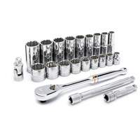 Jeu d'outils pour m&eacute;caniciens &agrave; 12 points SAE, 22 Mcx, Prise de 3/8", Profond Oxford Builders Supplies Inc