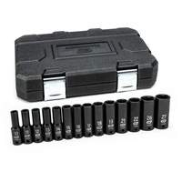 Jeu de douilles m&eacute;triques &agrave; 6 pans, 14 Mcx, Chocs, Prise de 1/2", Profond Oxford Builders Supplies Inc