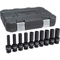 Jeu de douilles m&eacute;triques universelles &agrave; 6 pans, 10 Mcx, Chocs, Prise de 1/2", Profond Oxford Builders Supplies Inc