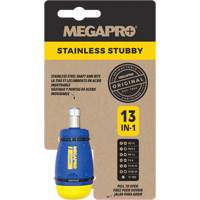 13-in-1 Stubby Screwdriver, 4-1/2" L, Plastic Handle Oxford Builders Supplies Inc