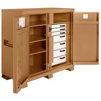 Model 112 Jobsite Cabinet with Padlock, Steel, 54.9 Cubic Feet, Tan Oxford Builders Supplies Inc