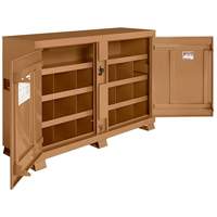 Model 129 Bin Storage Cabinet with Padlock, Steel, 48 Cubic Feet, Tan Oxford Builders Supplies Inc