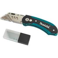 Folding Quick-Change Jobsite Utility Knife with 10-Piece Replacement Blades, Steel Blade Oxford Builders Supplies Inc