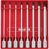 Jeu de douilles longues &agrave; embouts SAE, Sph&egrave;re hexagonale, Prise 3/8", 8 mr Oxford Builders Supplies Inc