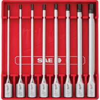 Jeu de douilles longues &agrave; embouts SAE, Hexagonale, Prise 3/8", 8 mr Oxford Builders Supplies Inc
