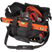 Sac &agrave; outils Phantom 18" pour entrepreneur, Polyester balistique, 25 pochettes, Noir Oxford Builders Supplies Inc