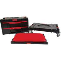 Ensemble de coffres &agrave; outils Arx de 3 morceaux avec socle &agrave; roulettes pivotantes, 23-1/10" x 15" x 13-2/5', Noir Oxford Builders Supplies Inc