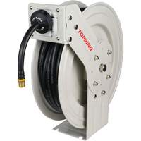 MAXREEL Single-Arm Automatic Rewind L Hose Reel with Rubber Hose, Air, 3/8" x 50', Single Hose, 250 PSI Oxford Builders Supplies Inc