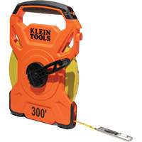 Open Reel Tape Measure with Single Hook and Carabiner, 1/2" x 300', 1/10" Graduations Oxford Builders Supplies Inc