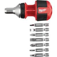 Tournevis compact &agrave; cliquet 8-en-1 &agrave; embouts multiples avec porte-embout de 1/4", Prise Coussin&eacute;e Oxford Builders Supplies Inc