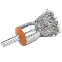 Mounted End Brush with Crimped Wires, 1/2", 0.01" Fill, 1/4" Shank Oxford Builders Supplies Inc