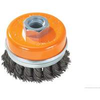 Knot-Twisted Wire Cup Brush with Ring, 4" Dia. x 5/8"-11 Arbor Oxford Builders Supplies Inc