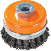 Knot-Twisted Wire Cup Brush with Ring, 3" Dia. x 5/8"-11 Arbor Oxford Builders Supplies Inc