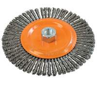Brosse &agrave; fils nou&eacute;s pour cordons de soudure, Dia. 6-7/8'', Fils 0,02", Arbre 5/8"-11, Acier Oxford Builders Supplies Inc