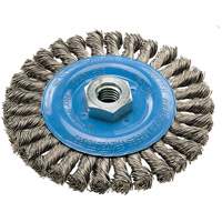 Brosse rotative &agrave; fils nou&eacute;s large, Dia. 5", Fils 0,02", Arbre 5/8"-11, Aluminium/Acier inoxydable Oxford Builders Supplies Inc