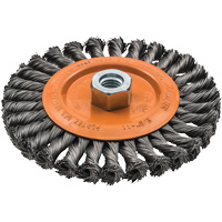 Brosse rotative &agrave; fils nou&eacute;s large, Arbre 5/8"-11, Acier Oxford Builders Supplies Inc
