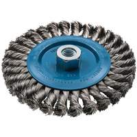 Brosse rotative &agrave; fils nou&eacute;s large, Dia. 6", Fils 0,02", Arbre 5/8"-11, Aluminium/Acier inoxydable Oxford Builders Supplies Inc