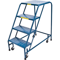 Rolling Step Ladder, 4 Steps, 18" Step Width, 37" Platform Height, Steel Oxford Builders Supplies Inc