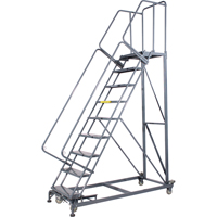 Monster Rolling Ladders, 6 Steps, 24" Step Width, 60" Platform Height, Steel Oxford Builders Supplies Inc