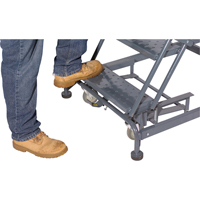 Weight Actuated Lockstep Rolling Ladders, 6 Steps, 24" Step Width, 60" Platform Height, Steel Oxford Builders Supplies Inc