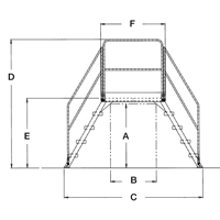Crossover Ladder, 128" Overall Span, 60" H x 60" D, 24" Step Width Oxford Builders Supplies Inc