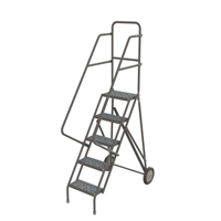 &eacute;chelles roulantes en acier, 5 marches, Largeur de la marche 16", Hauteur de la plateforme 50", Acier Oxford Builders Supplies Inc