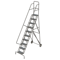 &eacute;chelles roulantes en acier, 10 marches, Largeur de la marche 16", Hauteur de la plateforme 100", Acier Oxford Builders Supplies Inc