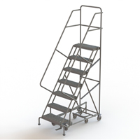 All Directional Rolling Ladder, 7 Steps, 24" Step Width, 70" Platform Height, Steel Oxford Builders Supplies Inc