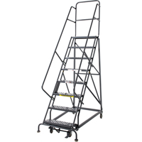 &eacute;chelles roulantes robustes, 8 marches, Largeur de la marche 24", Hauteur de la plateforme 80", Acier Oxford Builders Supplies Inc