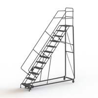 Heavy Duty Safety Slope Ladder, 12 Steps, Perforated, 50° Incline, 120" High Oxford Builders Supplies Inc