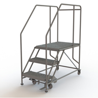 Mobile Work Platform, Steel, 3 Steps, 30" H, 35" D, 24" Step, Serrated Oxford Builders Supplies Inc
