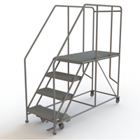 Mobile Work Platform, Steel, 4 Steps, 40" H, 47" D, 24" Step, Serrated Oxford Builders Supplies Inc