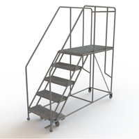 Mobile Work Platform, Steel, 5 Steps, 50" H, 47" D, 24" Step, Serrated Oxford Builders Supplies Inc