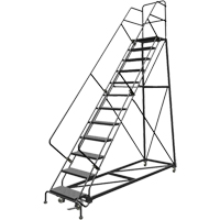 Safety Slope Rolling Ladder, 12 Steps, Perforated, 50° Incline, 120" High Oxford Builders Supplies Inc