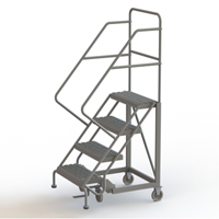 Safety Slope Rolling Ladder, 4 Steps, Serrated, 50° Incline, 40" High Oxford Builders Supplies Inc