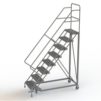 Safety Slope Rolling Ladder, 8 Steps, Serrated, 50° Incline, 80" High Oxford Builders Supplies Inc
