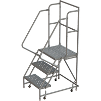 Deep Top Step Rolling Ladder, 3 Steps, 16" Step Width, 30" Platform Height, Steel Oxford Builders Supplies Inc