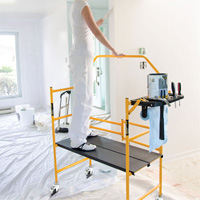 Jobsite Series 4' Safety Rail & Tool Shelf Scaffold Kit, Steel Frame, 49-1/2" D x 57-3/4" H Oxford Builders Supplies Inc