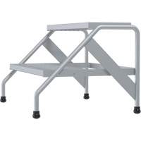 Aluminum Step Stand, 2 Step(s), 32-13/16" W x 24-9/16" L x 20" H, 500 lbs. Capacity Oxford Builders Supplies Inc