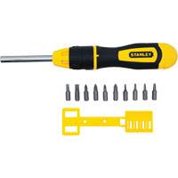 Multi-Bit Ratchet Screwdriver with 10 Bits, Cushion Grip Handle Oxford Builders Supplies Inc