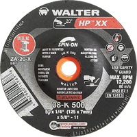 Meule &agrave; moyeu d&eacute;port&eacute; Double-X, 5" x 1/4", Arbre 5/8"-11, Type 27S Oxford Builders Supplies Inc