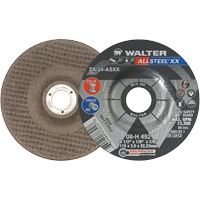 Depressed Centre Grinding Wheels - ALLSTEEL XX, 4-1/2" x 1/8", 7/8" Arbor, Type 27, Zirconia Alumina, 13300 RPM Oxford Builders Supplies Inc
