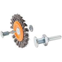 Reversible Mounted Knot-Twisted Wire Wheel, 3" Dia., 0.0118" Fill, 1/2" Arbor, Steel Oxford Builders Supplies Inc