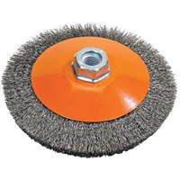 Saucer Crimped Wire Wheel, 4" Dia., 0.012" Fill, 5/8"-11 Arbor Oxford Builders Supplies Inc