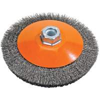 Saucer Crimped Wire Wheel, 6" Dia., 0.012" Fill, 5/8"-11 Arbor Oxford Builders Supplies Inc