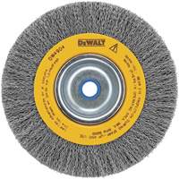 Crimped Bench Wire Brush, 6" Dia., 0.014" Fill, 5/8" - 1/2" Arbor Oxford Builders Supplies Inc