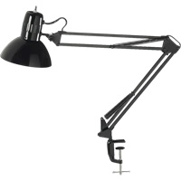 Swing Arm Clamp-On Desk Lamps, 100 W, Incandescent, C-Clamp, Black Oxford Builders Supplies Inc