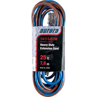 TPE-Rubber Extension Cord With Light Indicator, All-Weather, SJEOW, 14/3 AWG, 15 A, 25' Oxford Builders Supplies Inc