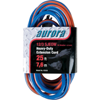 TPE-Rubber Extension Cord With Light Indicator, All-Weather, SJEOW, 12/3 AWG, 15 A, 25' Oxford Builders Supplies Inc